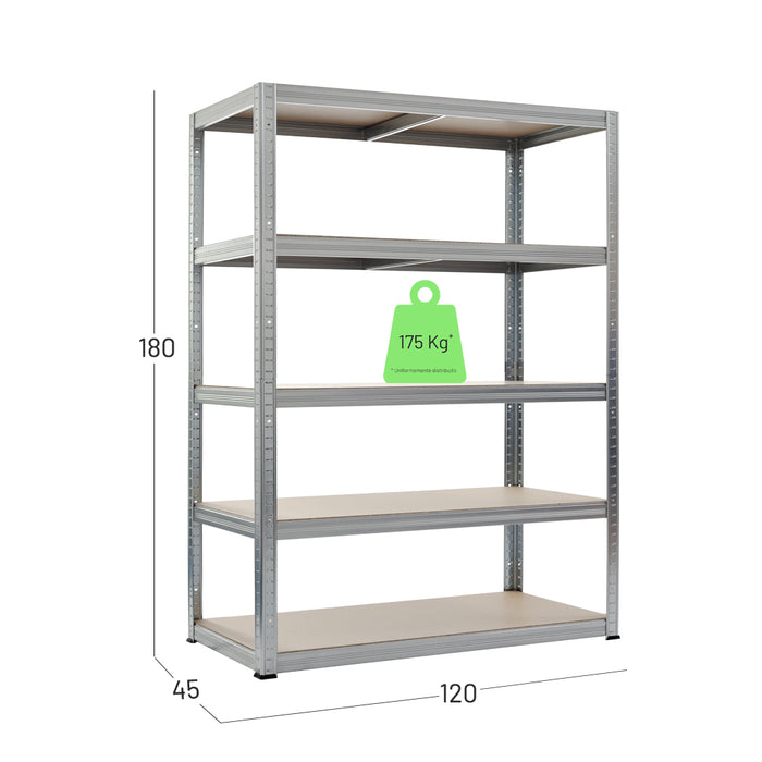 Scaffale Legno-Metallo zincato ad incastro