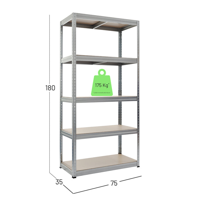 Scaffale Legno-Metallo zincato ad incastro