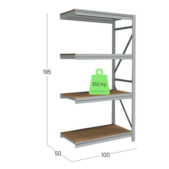 Scaffale Legno-Metallo zincato ad incastro modulo aggiuntivo